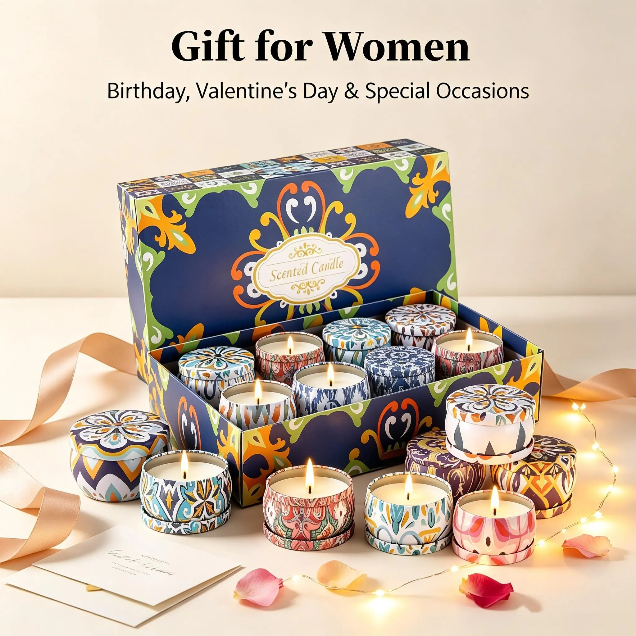 16 Pack Victorian Scented Aromatherapy Candles, Natural Soy Wax, Soot-Free, Long Lasting, Stylish Home Decor, Romantic Gift Set