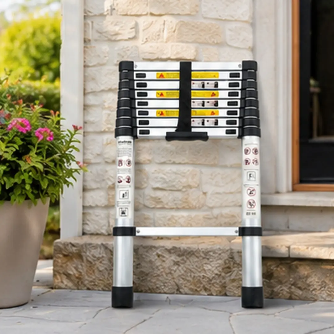 ARCH 8.5FT Aluminum Telescoping Ladder - 300 lbs Load, 13.60 lb Weight, 18.7L x 3.1W x 29.9H in, 2.4FT Compact Multi-Use Heavy Duty Folding Portable for Home, Painting, Building Maintenance Indoor Outdoor Work