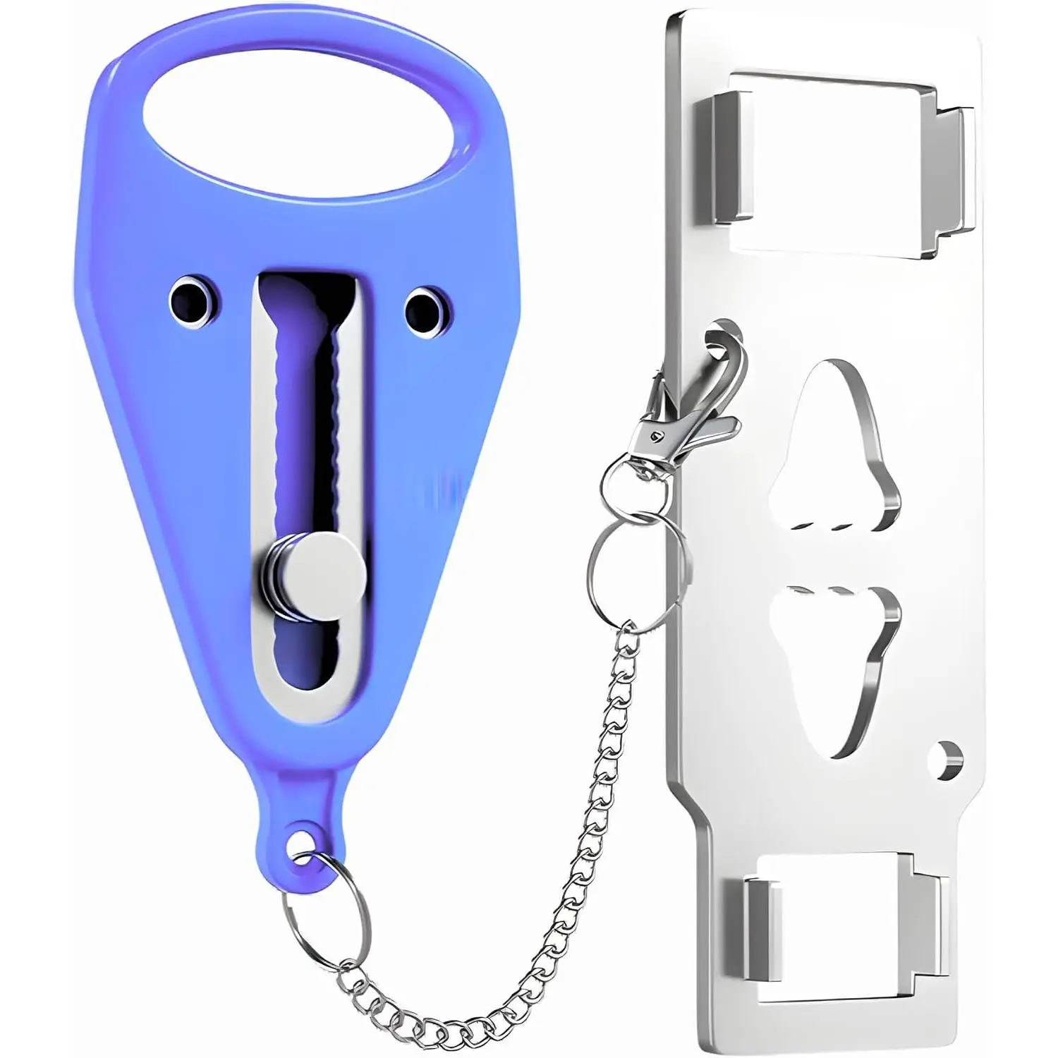 Portable Door Lock for Travel - Hotel Door Locks for Travelers  - Door Safety Lock from Inside for  & Apartment - Travel Locks for Hotel Rooms - (Blue)
