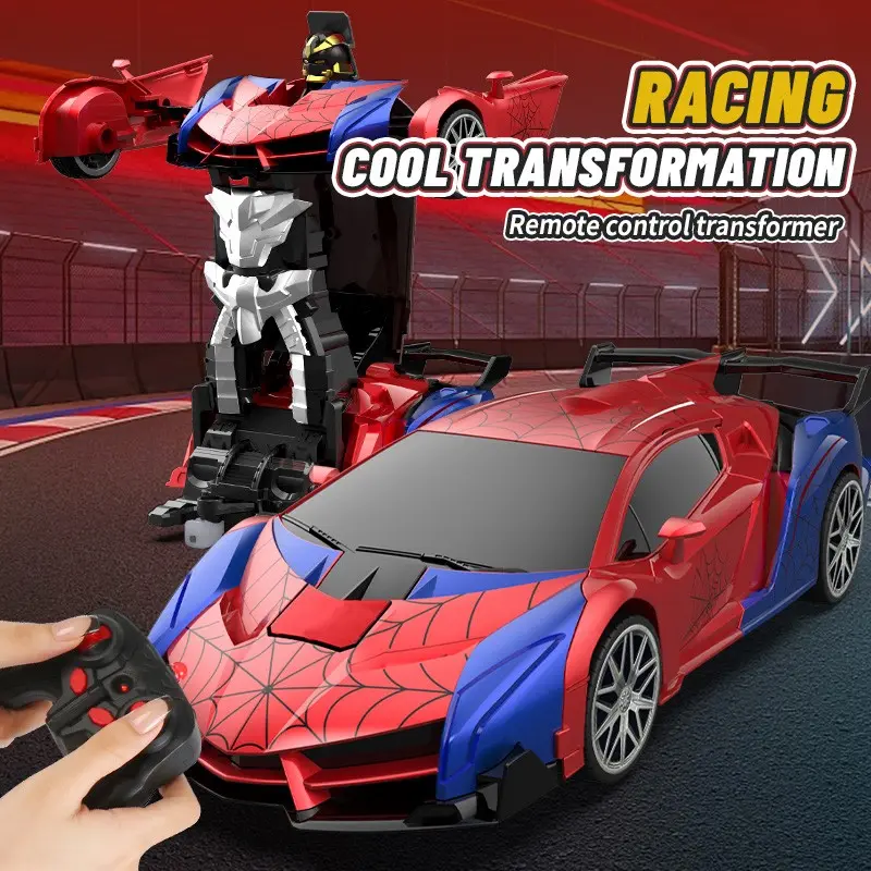 Remote Control Transformable Robot Car Toy, 2.4GHz Rechargeable, Birthday Gift, Indoor Halloween Christmas Present, Unisex Electric Toy