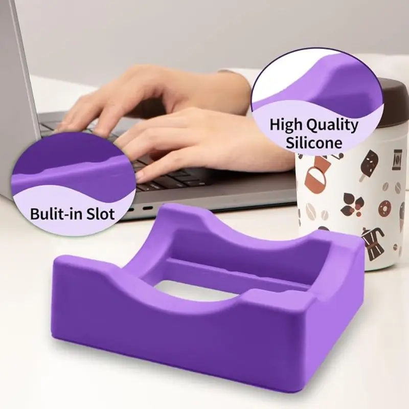 Silicone Cup Holder for Glass Cups, Non-Slip Vinyl Sticker, Craft Organizer Slot, Felt Edge Scraper, Small Cup Rack