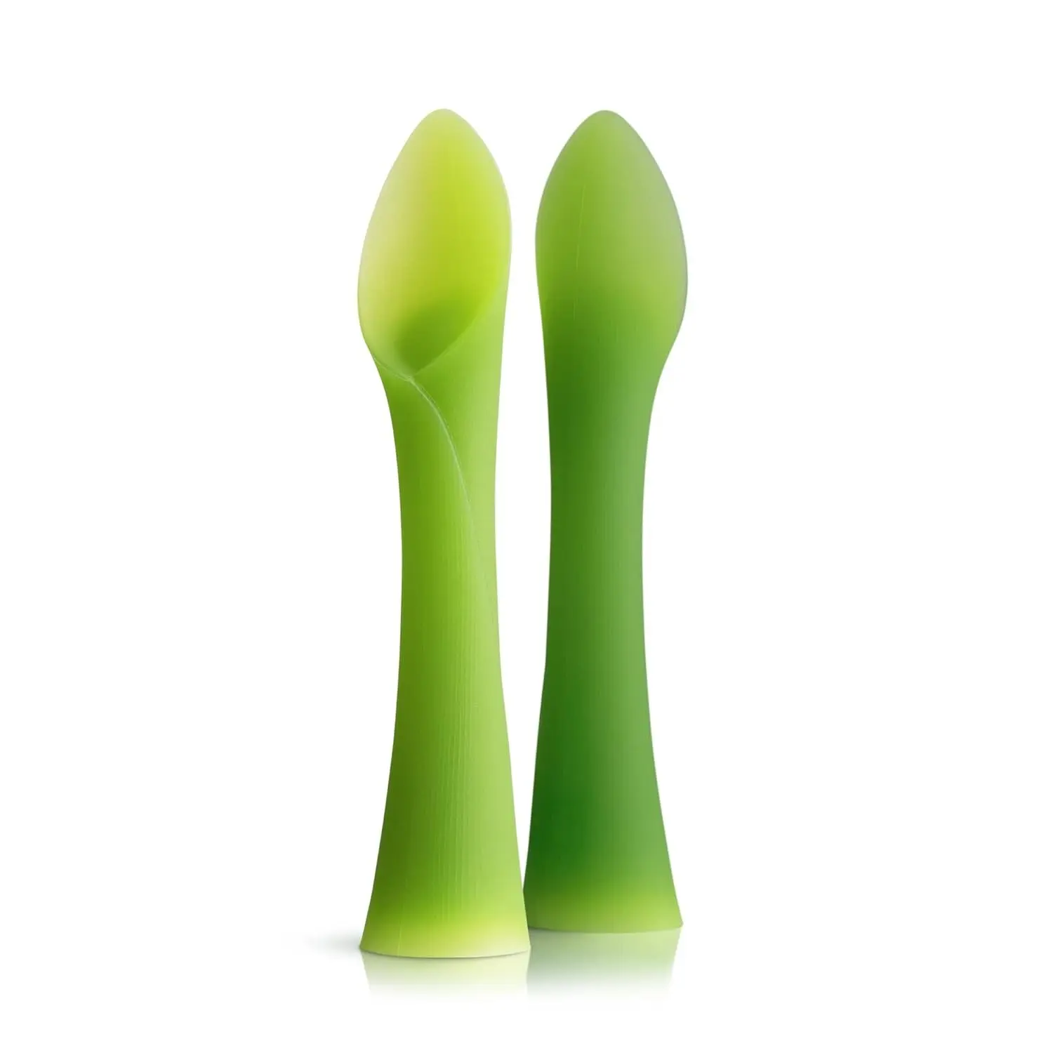 Silicone Baby Spoons, Baby Led Weaning, 2pk (Lime/Kale) | Soft-Tip Training Spoons, 100% Silicone. Award-Winning Design. FDA-Grade, BPA/PVC/Lead-Free.