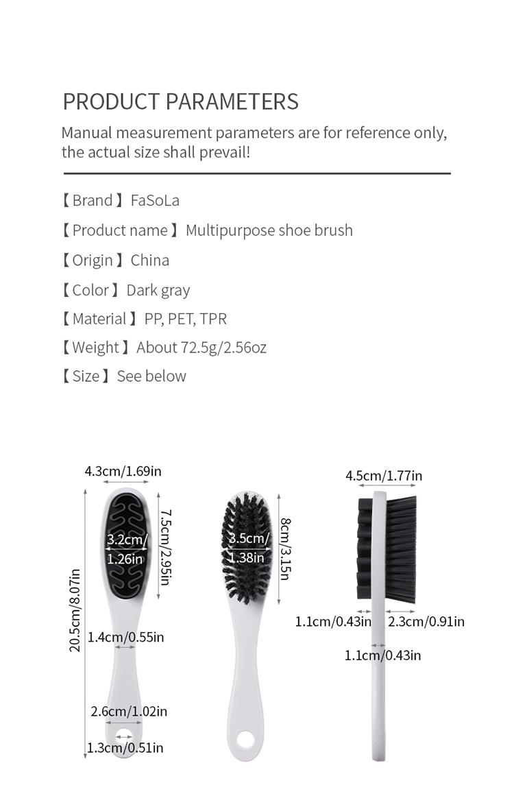 FaSoLa suede shoe brush, soft bristles that do not damage shoes, suede eraser, special shoe brush for cleaning suede