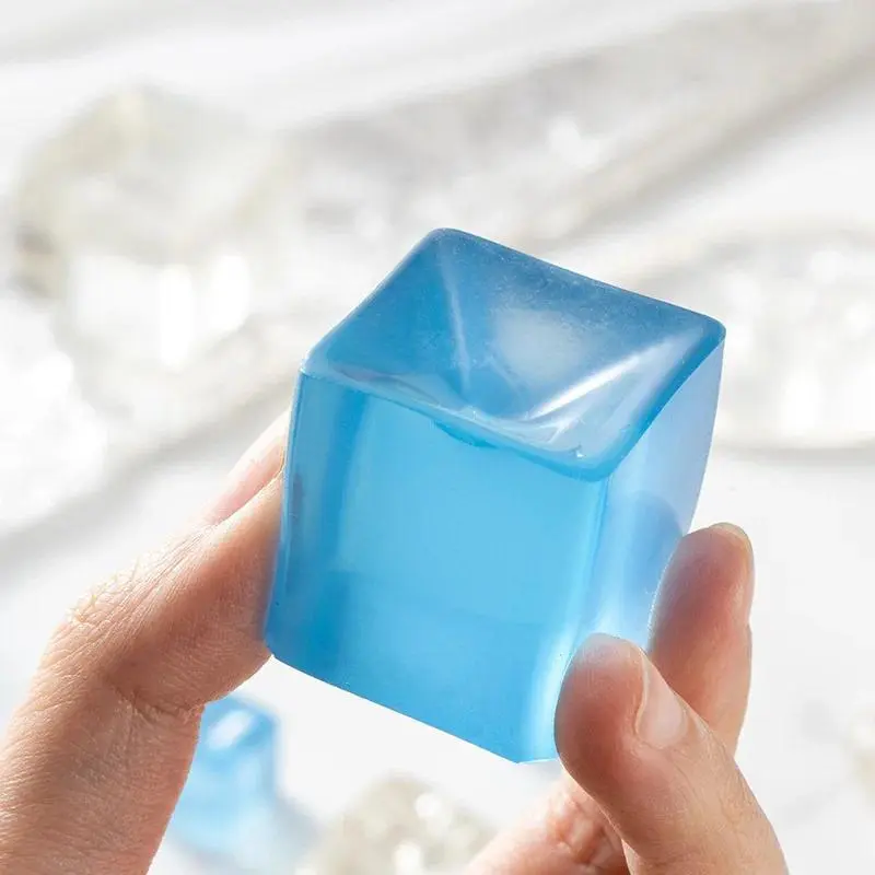 10 Pcs Transparent Squishy Blocks Stress Relief Toys, Mini Ice Block Squeezing Toys with Pinch Music for Children, Relaxing Mood Simulation Birthday Gift
