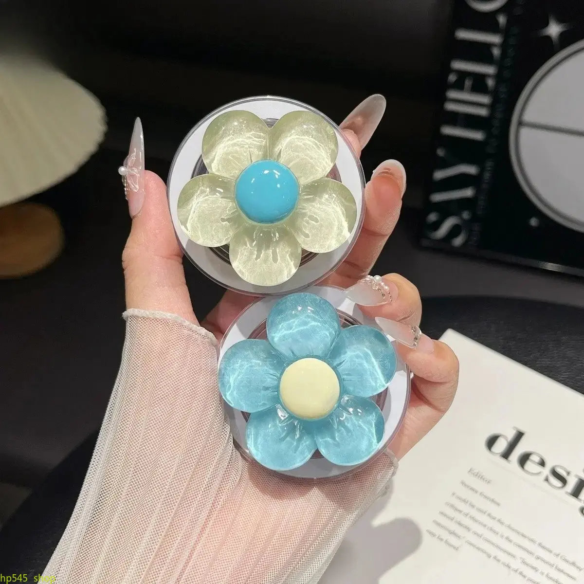 Cute Floral Phone Grip, MagSafe Compatible Magnetic Stand, Expandable and Collapsible Phone Accessories for iPhone