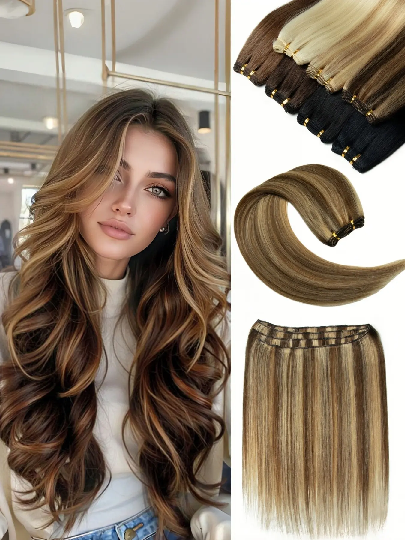 50g Per Pack of Real Human Hair Extensions Straight Natural Hair Weft with Multi-Color Options for Volume and Natural Look Suitable for Daily or Special Occasions Salon-Quality Hair Additions Hairpieces