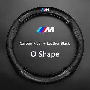 Universal Car Steering Wheel Cover, Car Accessories, Carbon Fiber Leather, Compatible with Bmw Models, Solid Design, 36-38cm, No Ca Prop 65