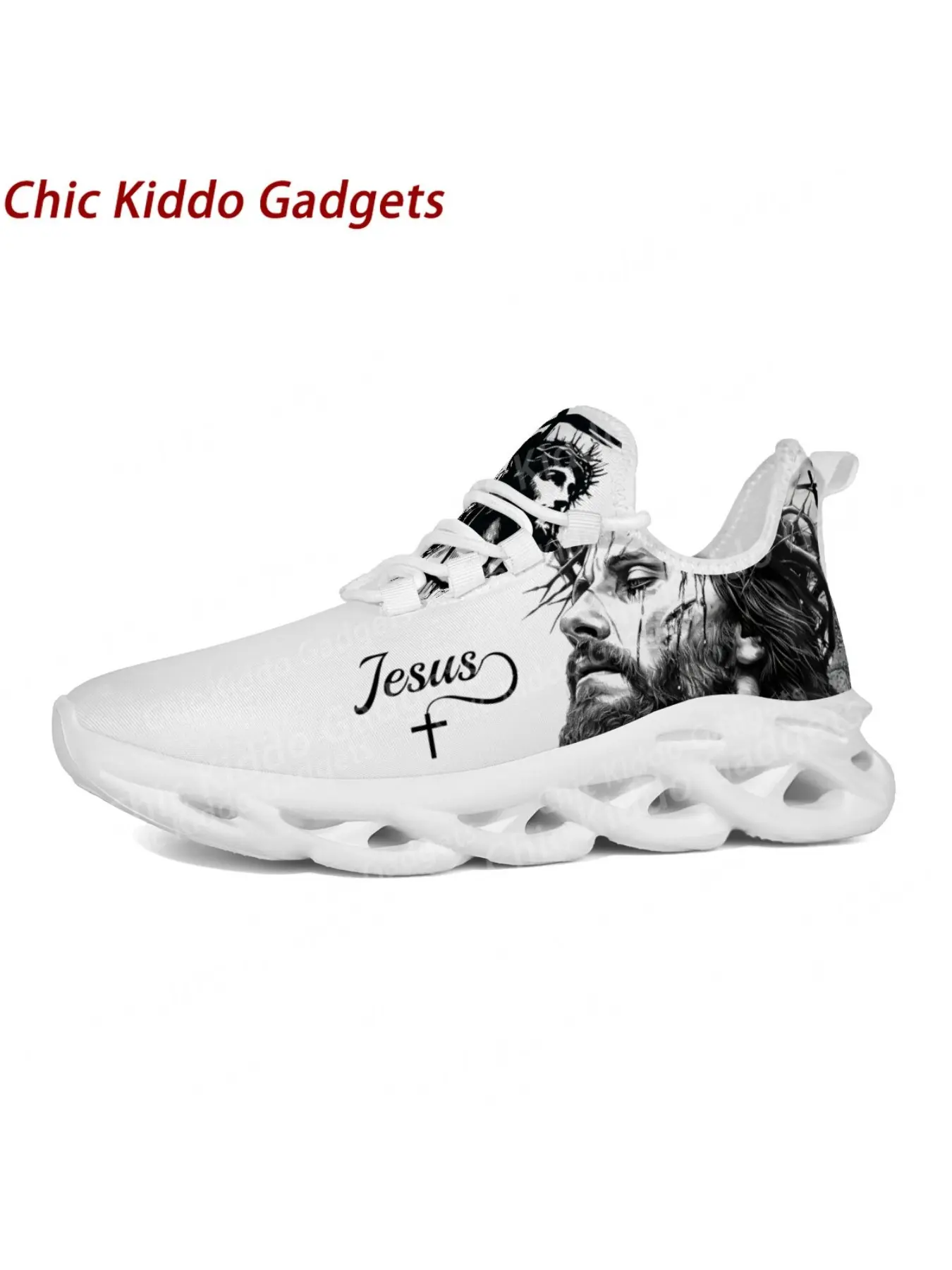 American Flag Jesus Full Coverage Design Men's Lace Up Trendy Running Shoes Man Woman Breathable Low Top Casual Sneakers Fashion Non Slip Durable Comfortable Thick Sole Outdoor Lightweight Shoes Boys Girls Birthday and Holiday Gifts