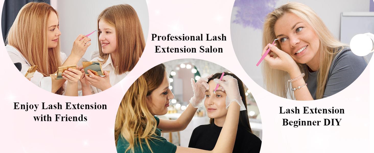 Lashes Kit for Eyelash Extension Beginner Lash Tech Starter Kit with Eye Lash Mannequin Head, Professional Eyelash Extension Kit with Lash Fan, Extension Glue and Eyelash Remover for Practice