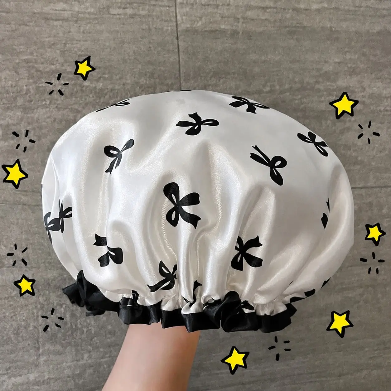 Multi-Use Dual-Layer Waterproof Women's Bath Cap, Shower Caps, Reusable Shower Hair Dryer Hat, Sauna Special Hat, Comfortable and Durable Design
