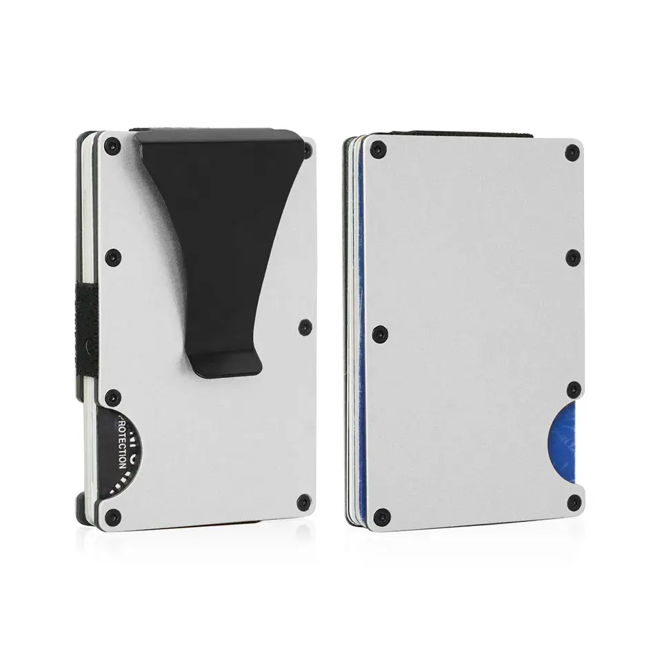 RFID Blocking Aluminum Metal Card Holder - Ultra Thin Slim Wallet for Men