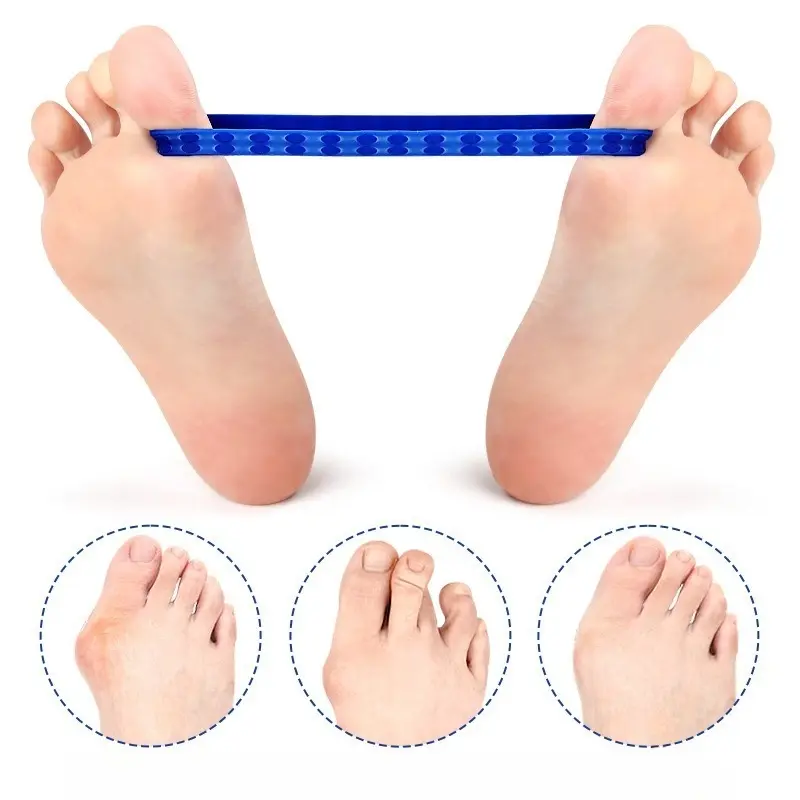 4 random color polka dot resistance bands for hallux valgus big toe training and stretching, Macaron silicone wristband