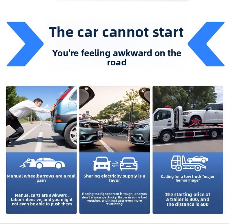 2-in-1 Portable Car Jump Starter & Tire Inflator with Emergency Light & Power Bank