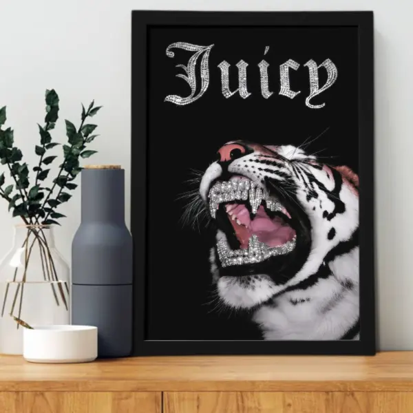 Leopard Grillz Poster|   Y2K Baddie Aesthetic Wall Art|   2000s Swag Retro Hip Hop Decor|   Trendy Home Office Print magazine poster cover demon slayer art toilet