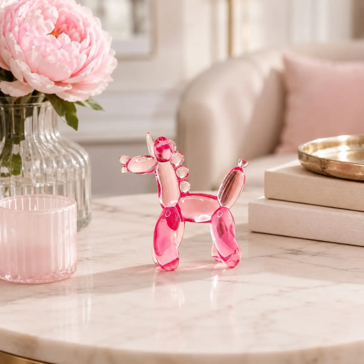 Mini Transparent Balloon Unicorn Ornament, Small Resin Figurine, Desktop Car Party Decor, Cute Unicorn Decoration, Sculpture Desk Decor, Home Decor Statue, Decorative Piece