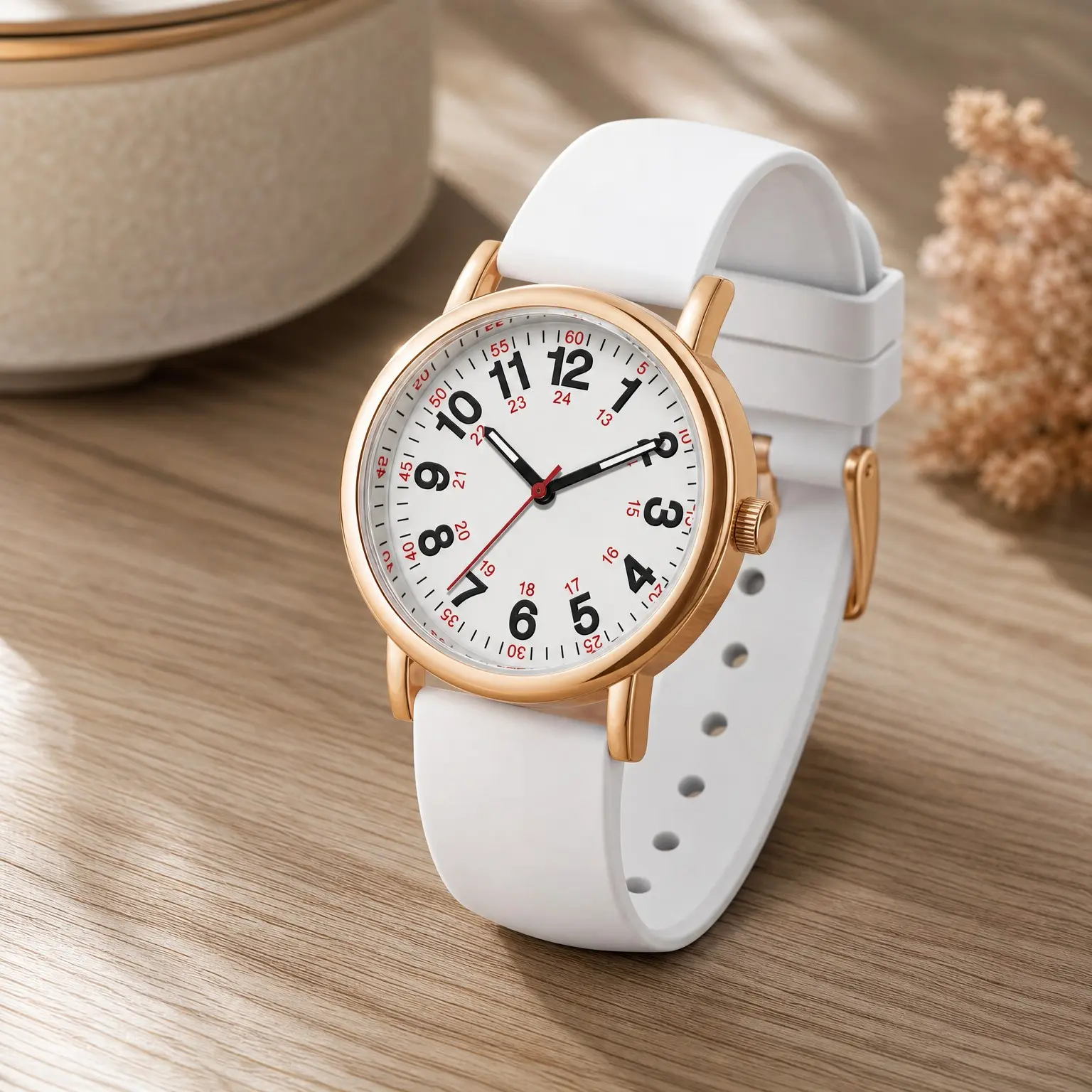 Waterproof Nurse Watch for Medical Professionals, Students, Women & Men - Military Time, Luminous Easy-Read Dial, 24 Hour with Second Hand, Colorful Silicone BandGift