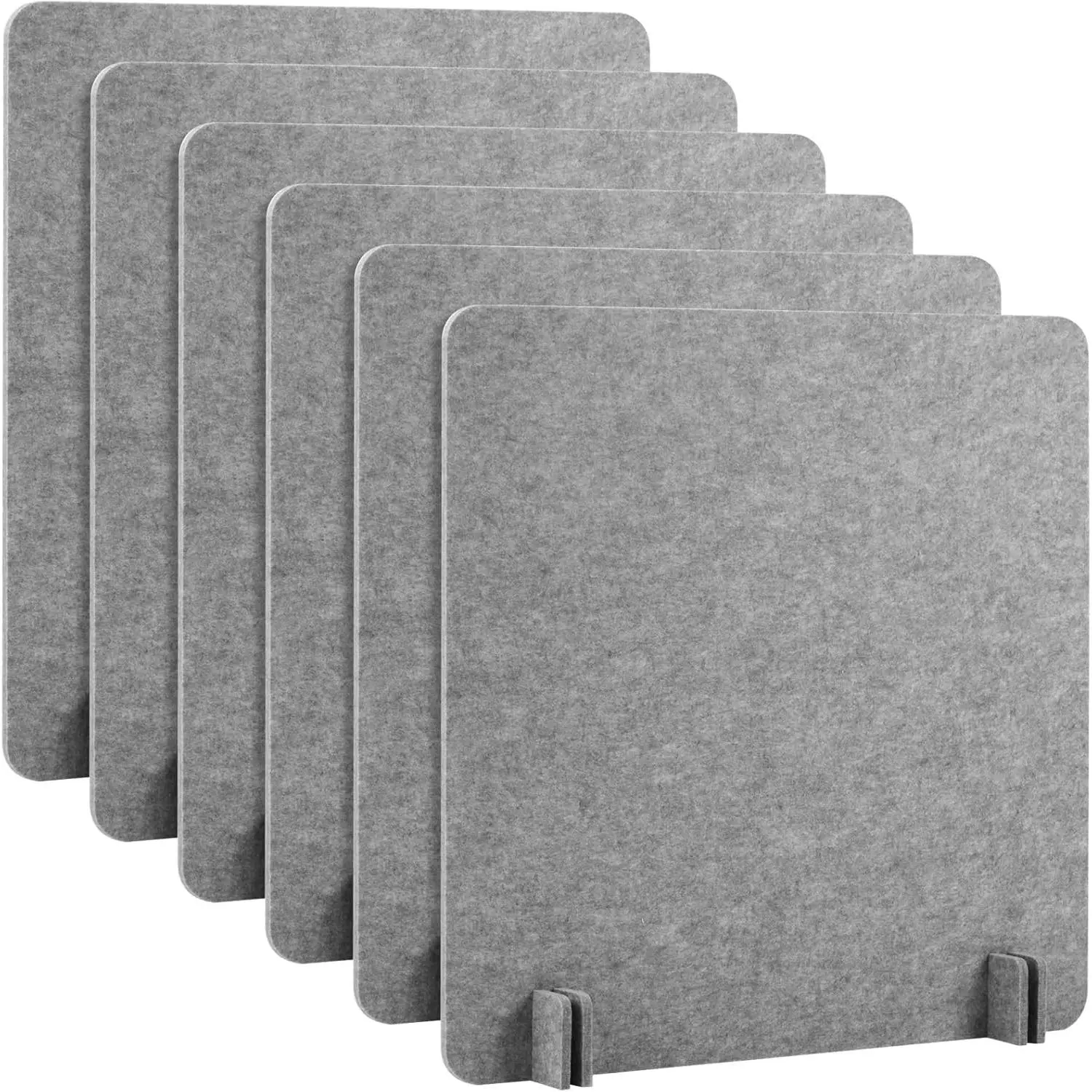 6 Pcs Acoustic Desk Divider Partition Privacy Panel 24 x 24",Light Gray Soundproof Table Dividers for Classroom Office School, Noise Reducing Privacy Boards Freestanding Partition for Students