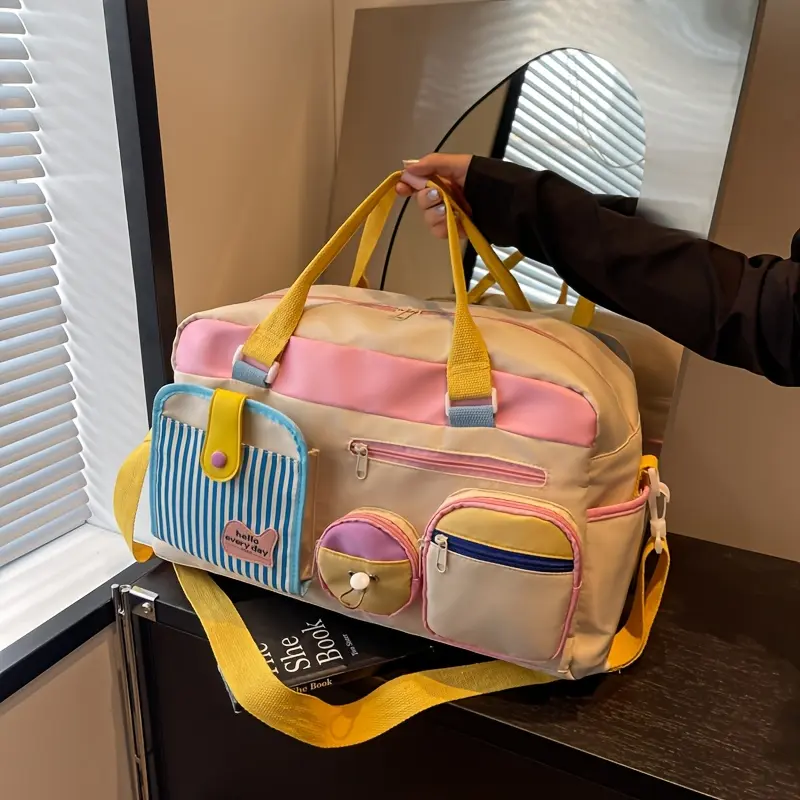[Travel Fitness Bag] Travel Bag Luggage Bag Dopamine Yoga Swimming Fitness Bag Women's Short Trip Business Onboard Travel Bag Lightweight Luggage Organizer