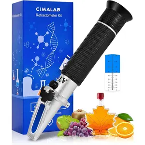 0-90% Brix Refractometer with ATC, Accurate Brix Meter for Measuring Sugar Content in Fruit, Honey, Maple Syrup and Other Sugary Drinks