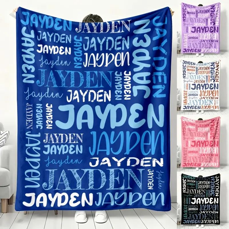 1 custom name flannel blanket - suitable for picnics and travel, mix-and-match colors, personalized gift idea, modern style, comfortable texture, holiday gift,Christmas,Photo,warm,,Oogie,digital,print