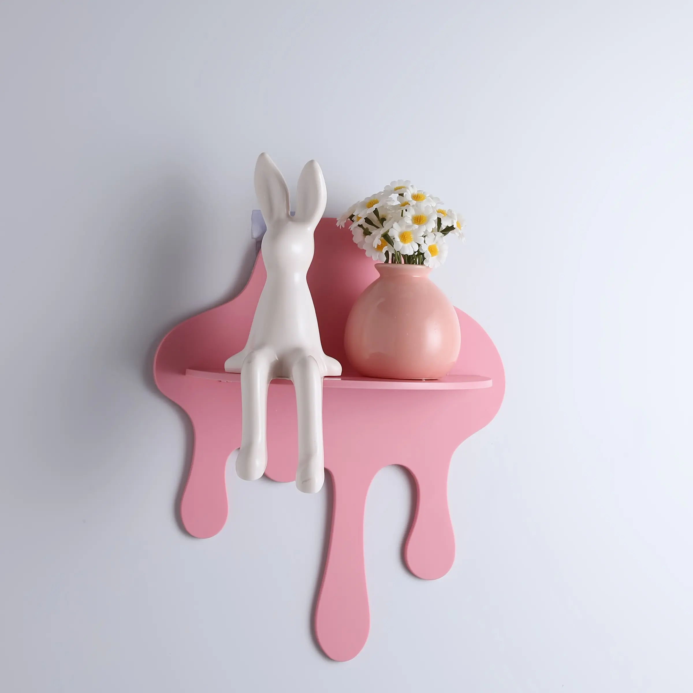 Creative Cloud Cream Drop Wall Mount Shelf, Macaron Color Style, No Drilling Decorative Storage Board, Bedroom Kids Room Bedside Flower Doll Wall Decor Rack, Wall Mounted Organizer