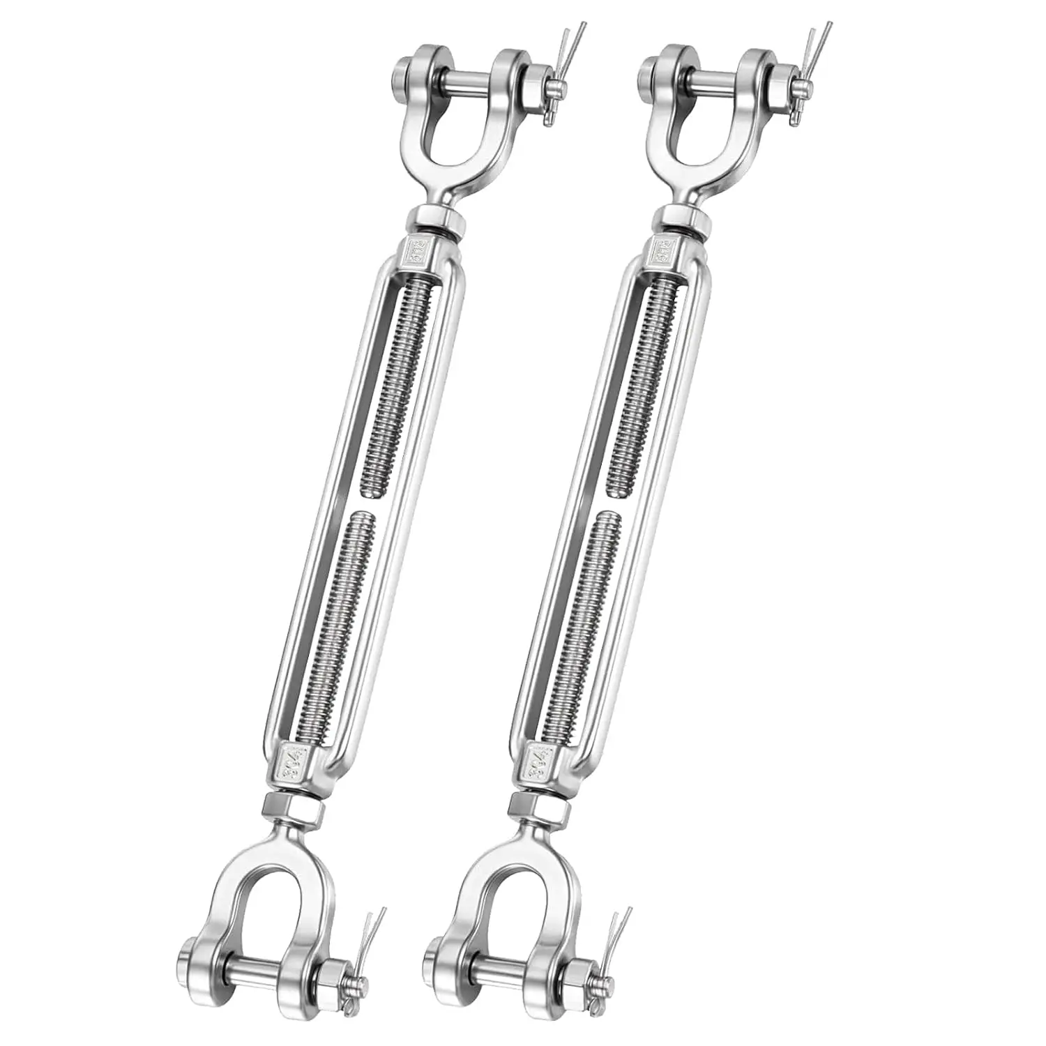 Jaw and Jaw Turnbuckles Heavy Duty Stainless Steel Turnbuckle Tensioner for Cables Wire, Shade Sail, Zipline, Outdoor Applications, Cable Traction 1200 Lbs Working Load Limit