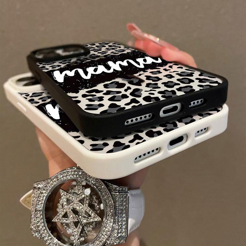 Leopard Mama Pattern Premium Magnetic Phone Cases for iPhone 17 pro max  iPhone 16 15 14 Pro Max 13 12 11 Plus Smartphone Shockproof Protection Acrylic Cover Cellphone Protective magsafe magnetic case Aesthetic Resistance Casing Silicone Screen Protector