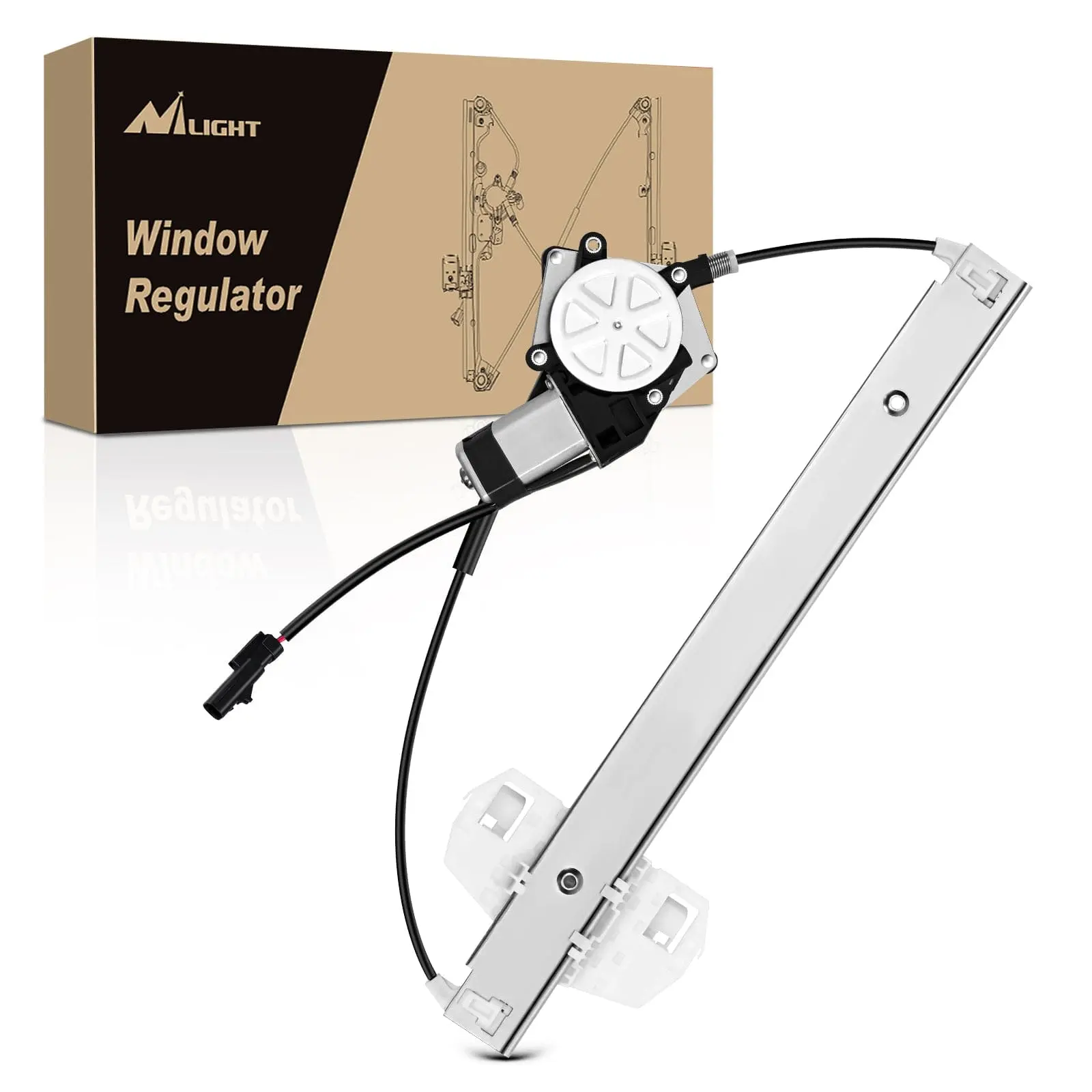 Nilight Front Passenger Side Power Window Regulator with Copper Motor - Sturdy Stainless Steel, Corrosion-Resistant, Low-Noise, DIY Simple Install, Plug-and-Play, Compatible with Jeep Wrangler 2007-2017 Sport Utility & Wrangler JK 2018 Sport Utility