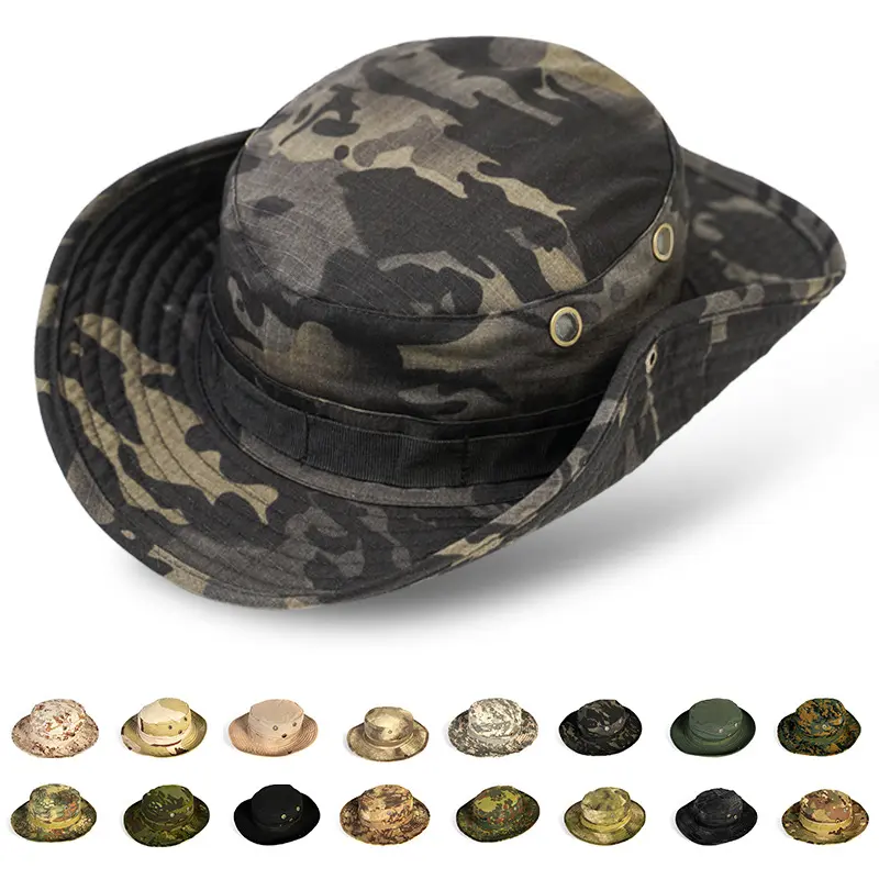 Acu Camo Bucket Hat - UPF 50+ Nylon Blend Mesh Breathable Sports & Outdoor Sun Hat for Adults (22-23.6 in), Secure, Fashionable, Casual, Cooling