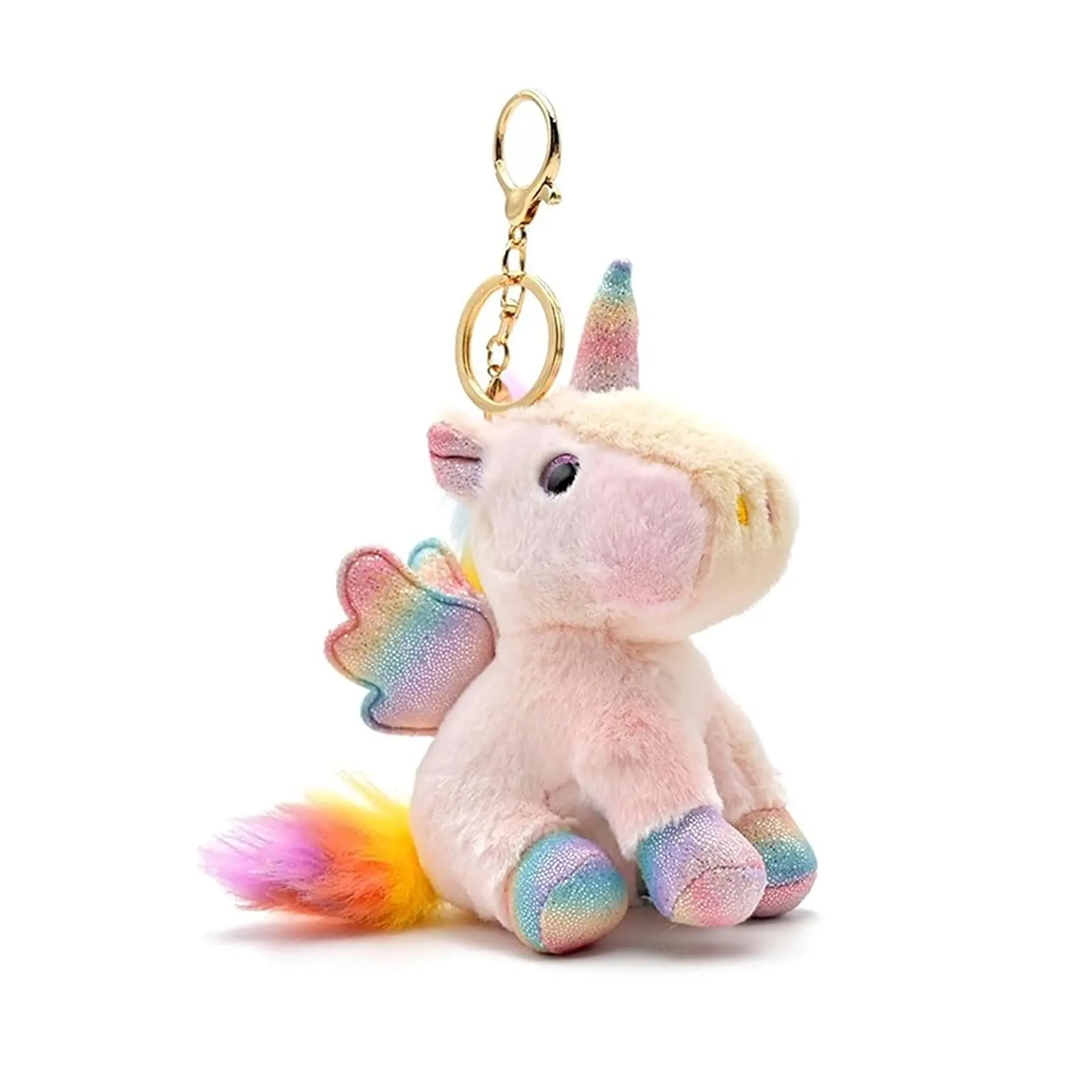 Plush Unicorn Keychain Stuffed Animals Key Chains Backpack Ornaments Pendant Key Ring Pink