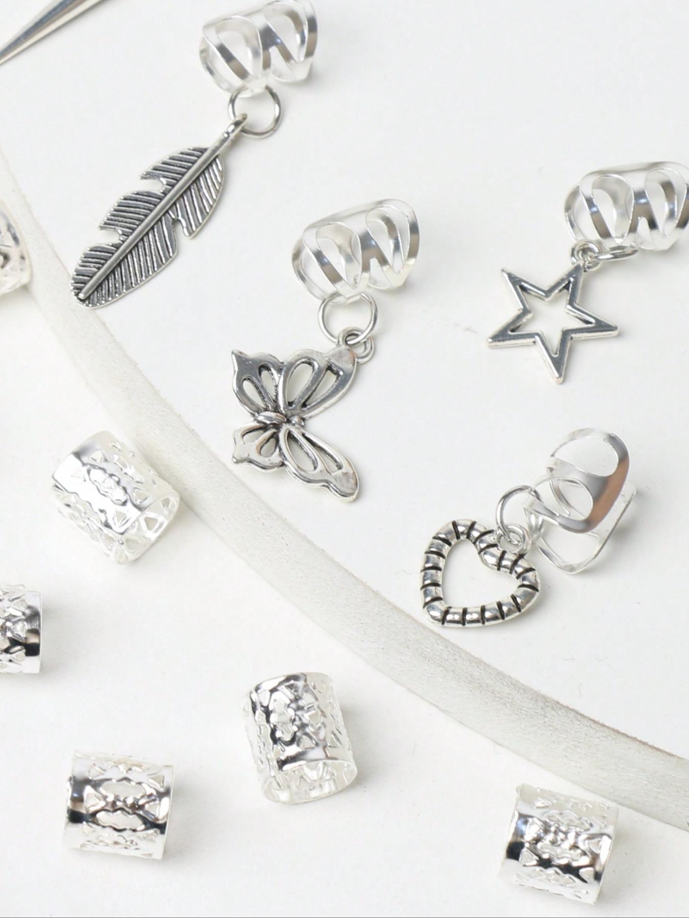 Summer 2024 Mixed Style Butterfly & Heart & Leaf Decor Hair Ring, 26 Counts Fashion Hair Accessories for Women & Girls, Simple Trendy Hairwear for Daily Used Braid Hairstyles