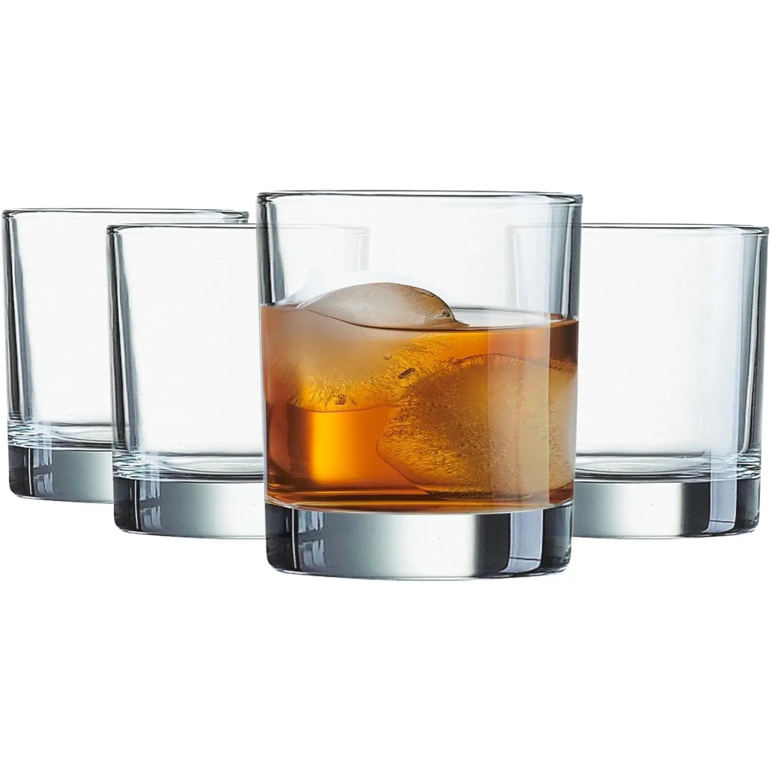 12-Piece Durable Solid Classic Heavy-Base Whiskey Cocktail Glass Set - 10oz Lead-Free BPA-Free Dishwasher-Safe Drinkware for Adults' Home Bar, Birthday, Holiday