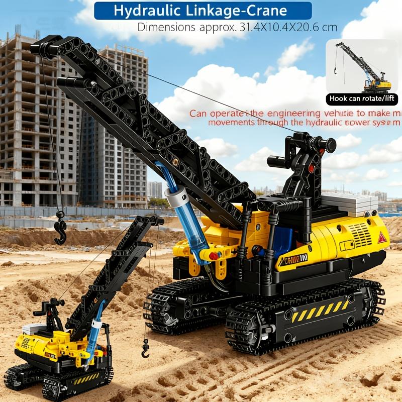 2026 New Popular Engineering Model Kit, with Crane and Truck |   City series construction blocks, adult educational toy, gift for men, no batteries required, yellow