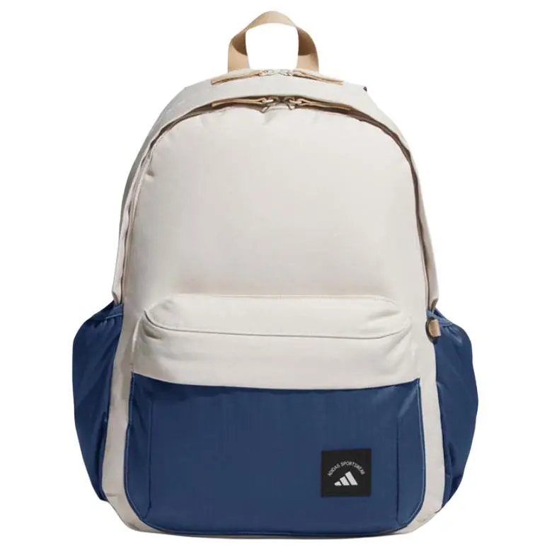 Adidas MH Material Backpack – Unisex Sporty Casual Bag in Beige and Blue