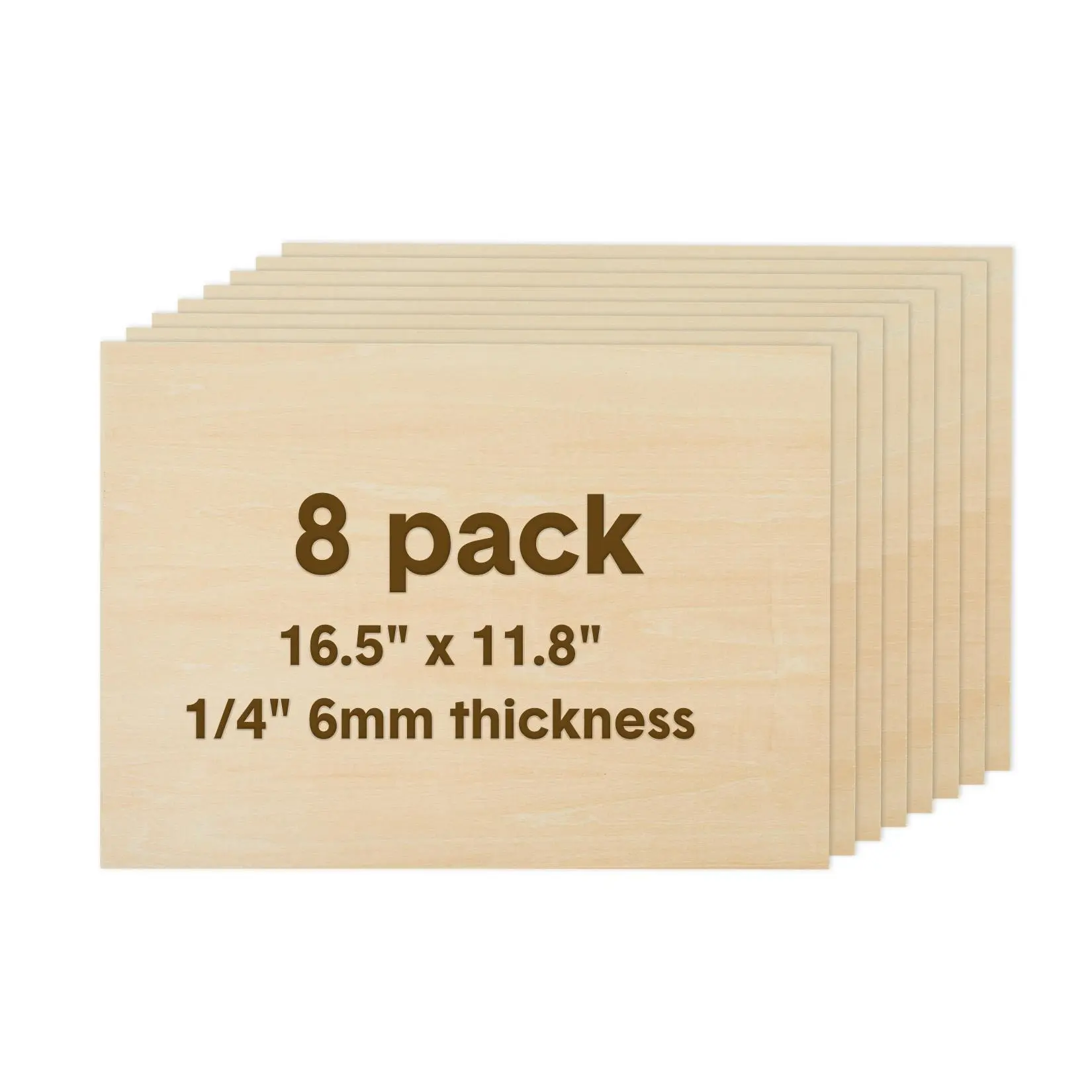 High-Quality Unfinished Basswood Plywood Sheets for Crafts – Smooth Surface – Perfect for Laser Engraving, Natural Wood, CNC Cutting, Painting – 10 Pack, 11.8 x 11.8 x 1/4 Inch