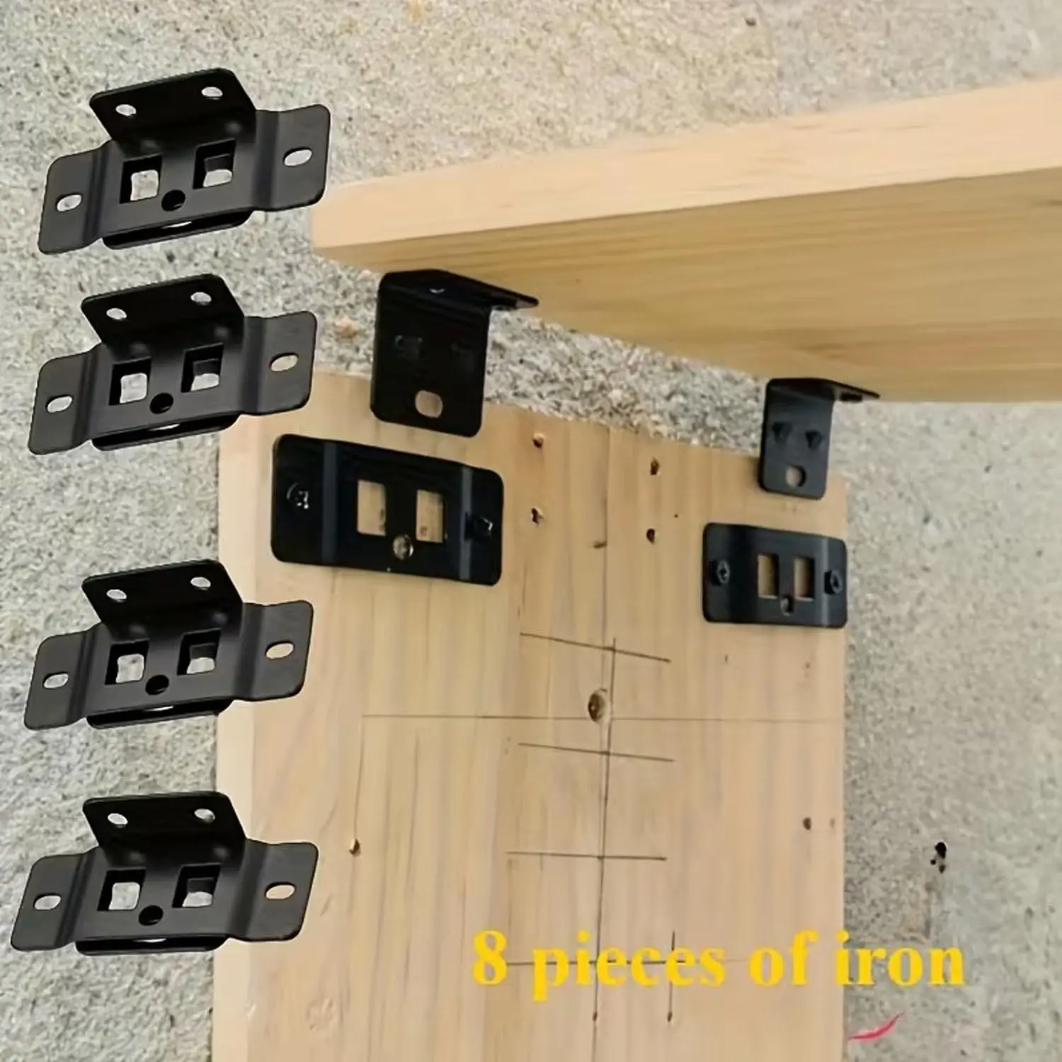 4-Piece Set 8-Pack Metal L-Shape Connectors, Easy Install Furniture Shelf Brackets, Thickened Home Decor Hardware, No Complex Tools Needed