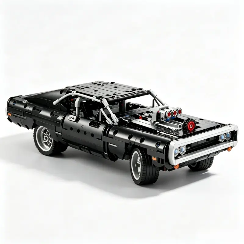 1077PCS Technical Dodge Charger Muscle Car Building Blocks Model, Fast Racing Car  Bricks Kit, Collectible Vehicle Construction Toy, Birthday Holiday Gift for Kids & Adult Car Fans