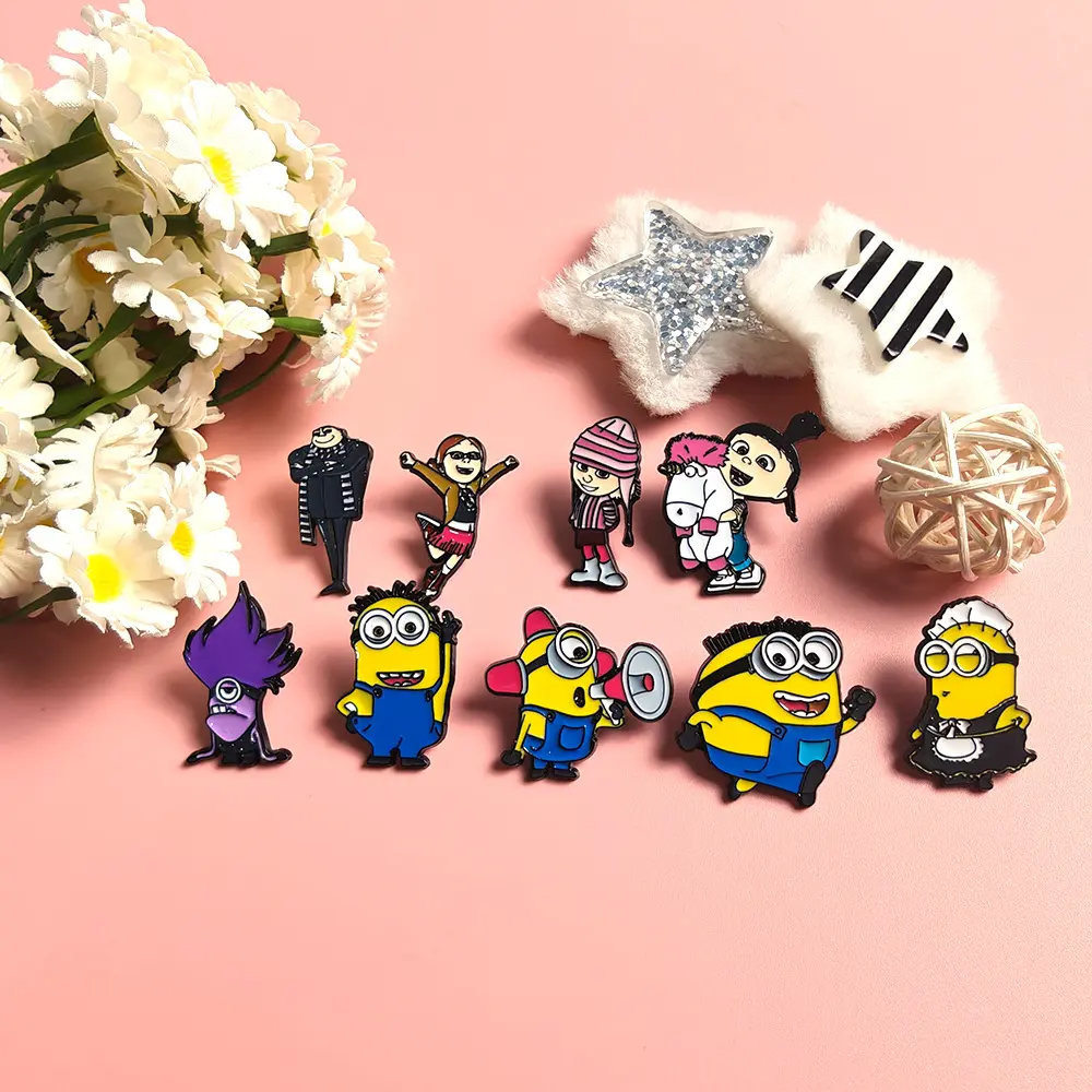 3 Minion Metal Brooches