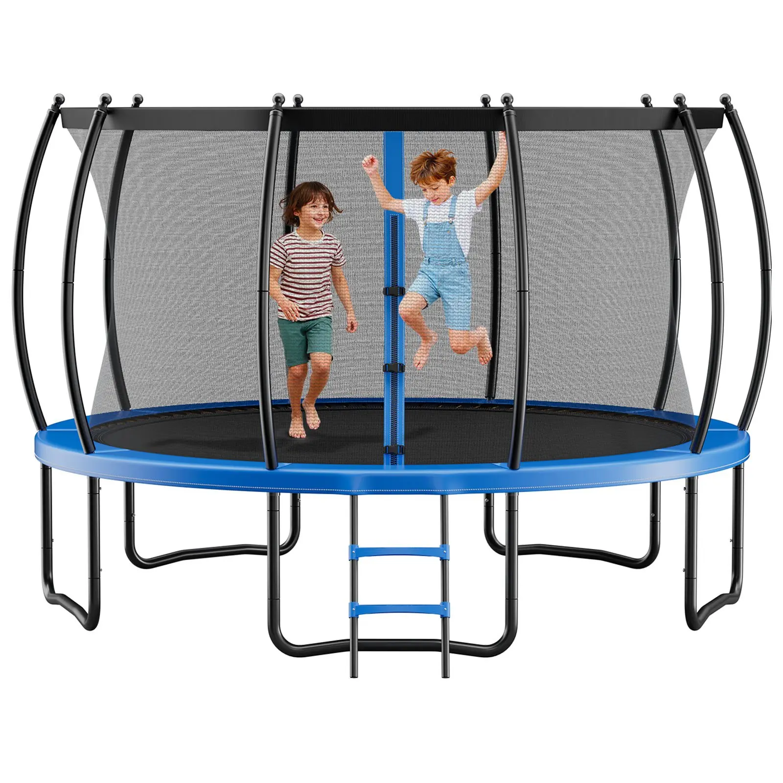 VEVOR Outdoor Trampoline, 15FT Recreational Trampoline, ASTM Approved Trampolines with Enclosure Net & Thickened Pad, Max 470 lbs Weight Capacity, Anti-Rust Backyard Trampolines for Kids & Adults
