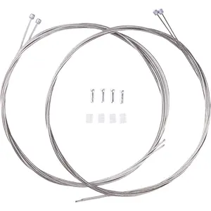 4Pcs Universal Stainless Steel Bicycle Shifter Cable Kit (2100MM) with Cable Tips & O-Rings, Bikes Shift Line Accessories for Mountain Bikes, Road Use