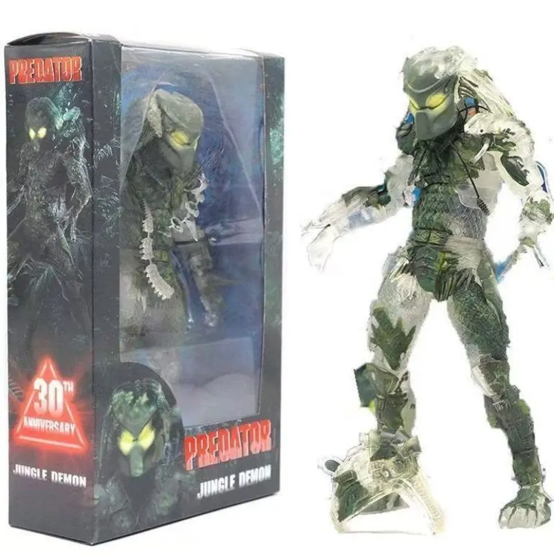 Neca Predator 30th Anniversary Poseable Collectible Figure, Movable Alien Model, Desktop Display, Perfect for Collection, Birthday, Party, Halloween Gifts
