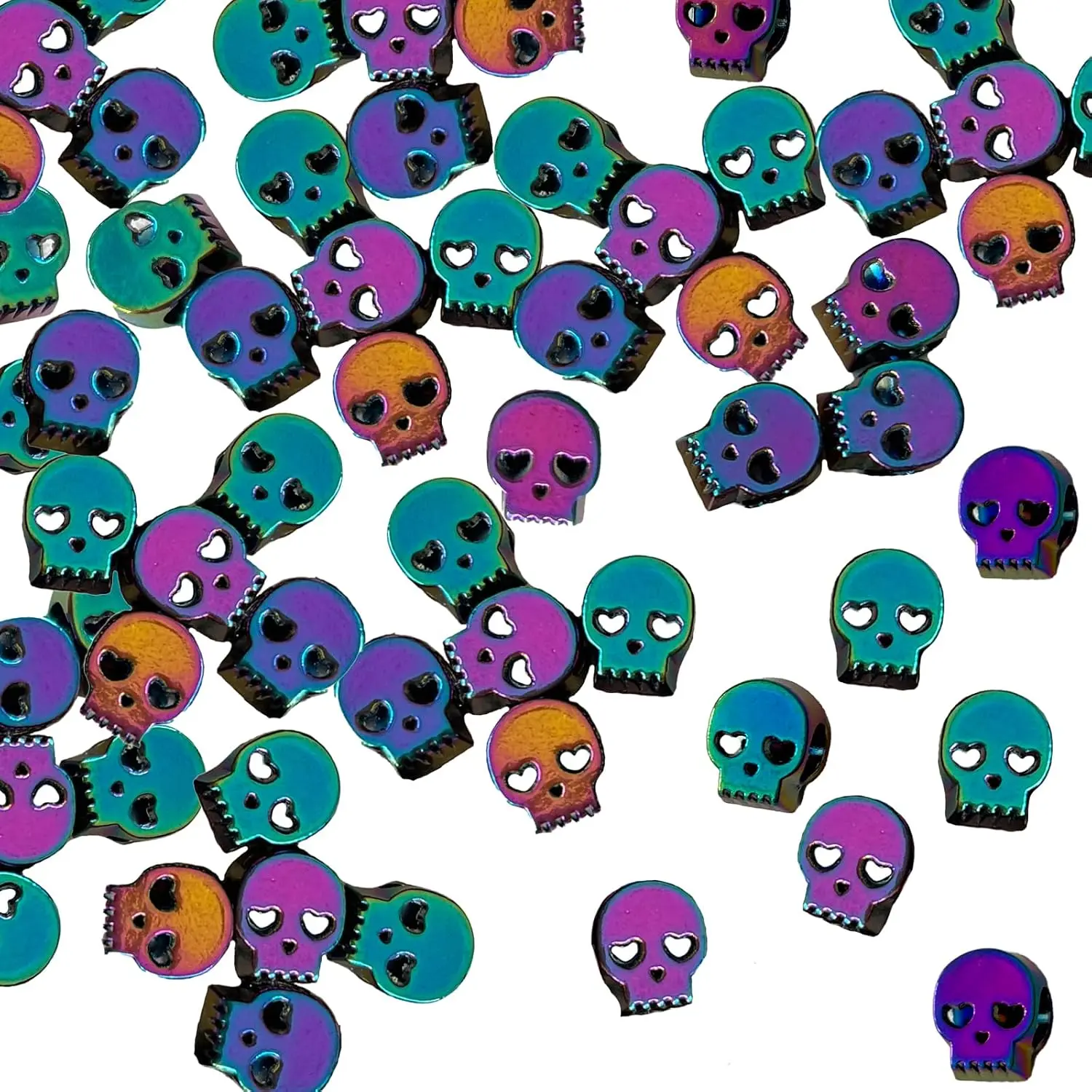 30 count 0.41inch Macroporous Skull Spacer Beads for DIY Bracelet Necklace | Halloween  Accessories Wedding Prom Festival  Making