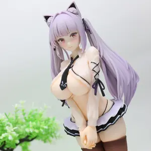 Aerweina Alvinna Standing Anime Girl Figure, Twin Tails Cat Ears Uniform, Soft Cute Pose, High-Quality PVC, Collectible Desktop Decor, Collectible Figurine