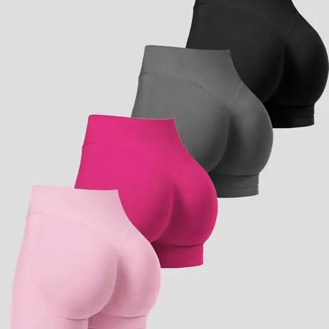 Women's Solid Color High Waist Sports Shorts, High Stretch Casual Breathable Quick Drying Skinny Shorts for Gym Workout Running, Ladies Sportswear for All Seasons, Yoga Shorts, Waisted Yoga Shorts