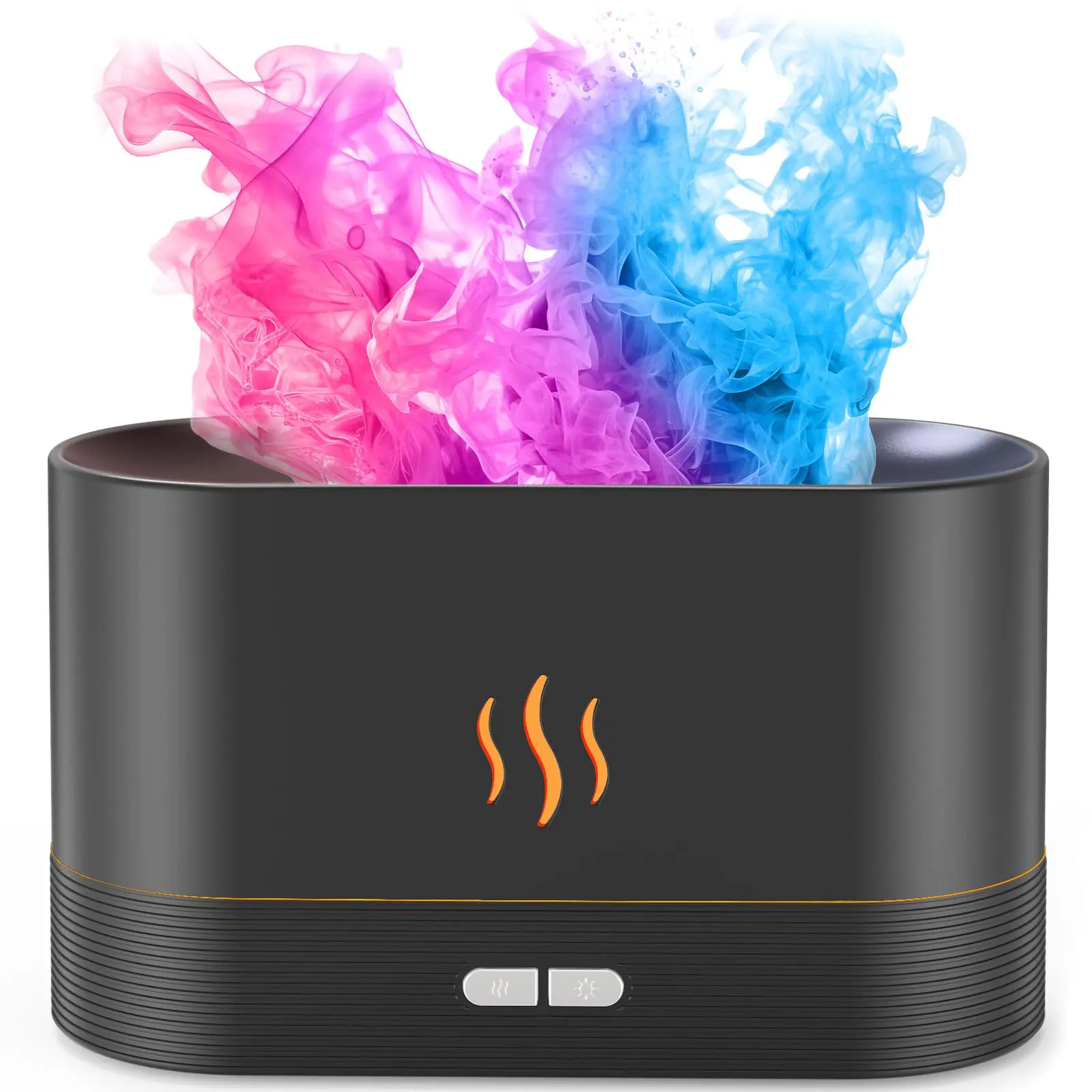 Essential Oil Diffuser, Air Humidifier with Flame Led Light - 7 Colors, 180mL Capacity, Noiseless Operation, Auto-Off Protection - Perfect for Home Bedroom Office Gifts