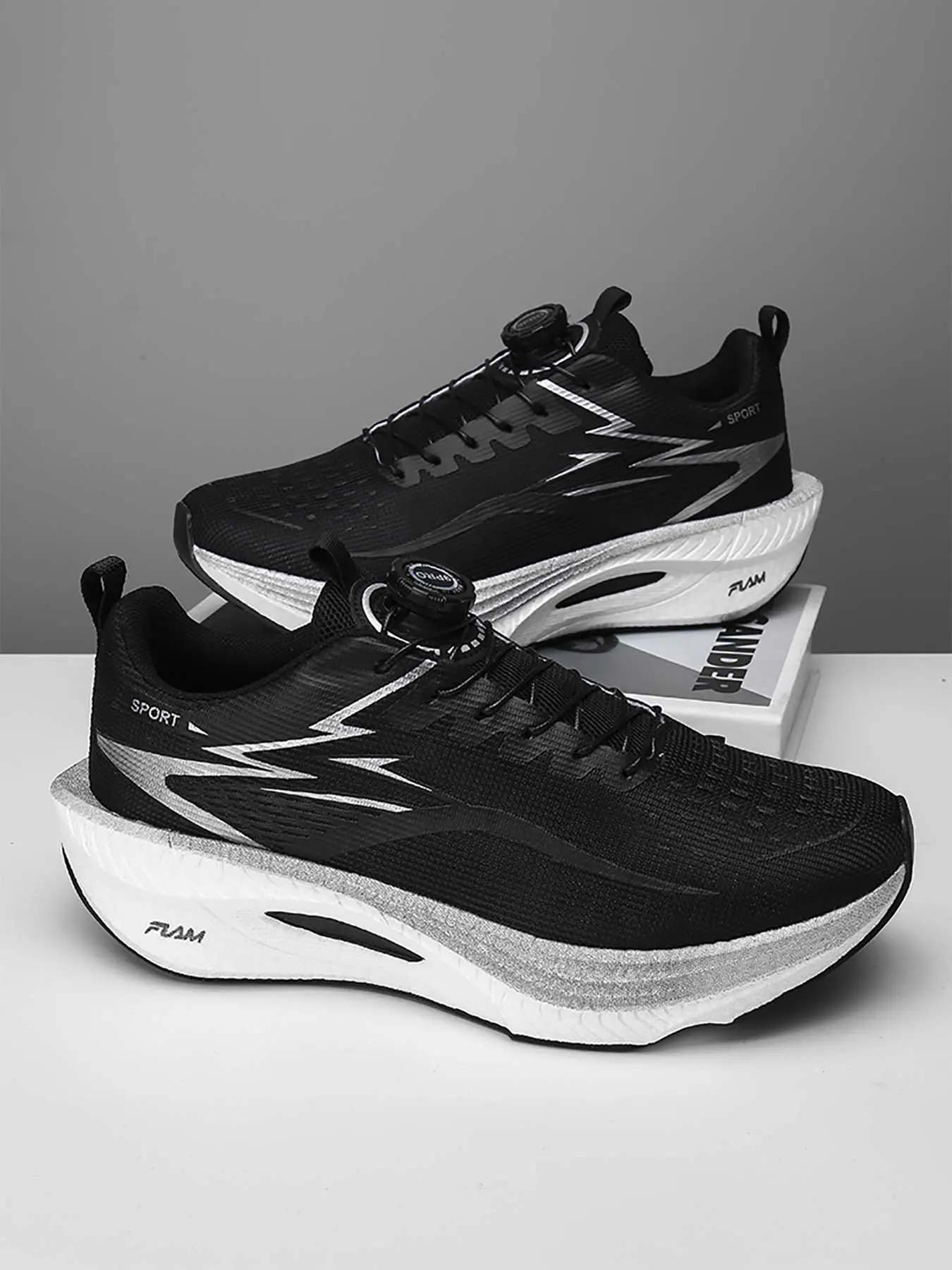 Women’s Dial-Lace Mesh Running Shoes, Shock Absorbing & Responsive Cushion Sneakers, Lightweight Non-Slip Slip-On Athletic Trainers