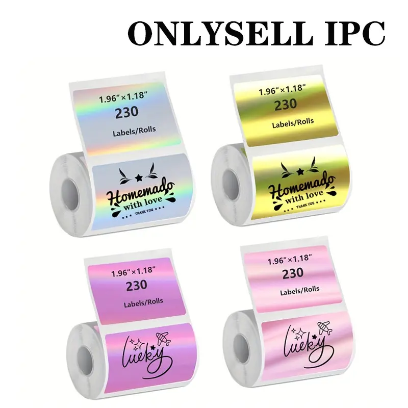 Holofriction Sensitive Label Paper, 1.96"x1.18", Waterproof and Oil-Proof, Thermal Printing Stickers, Compatible with Phomemo Printers, Sticker Rolls