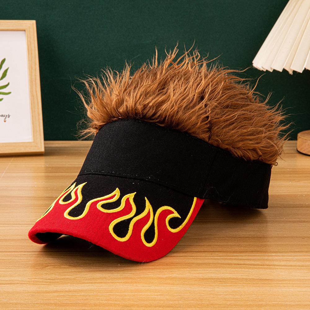 2026 New Flame Pattern Baseball Cap Embroidered Patch Design Multicolor Fluffy Faux Fur Hat