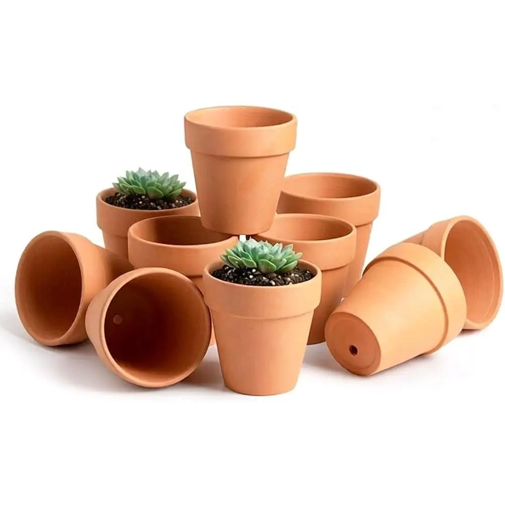 4inch 10pcs Terracotta Pots, Terracotta Pots for Plants/Succulent/Cactus with Drainage for Indoor, Outdoor, Home Office Decoration