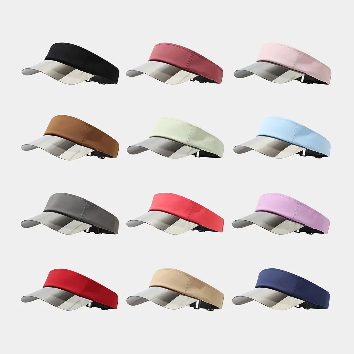 Clear Plastic Visor Hat Sun Protection Empty Top Baseball Cap Plain Solid Color Adjustable Strap For Women Men Multi Color Pack Summer Beach Golf Tennis Running Outdoor